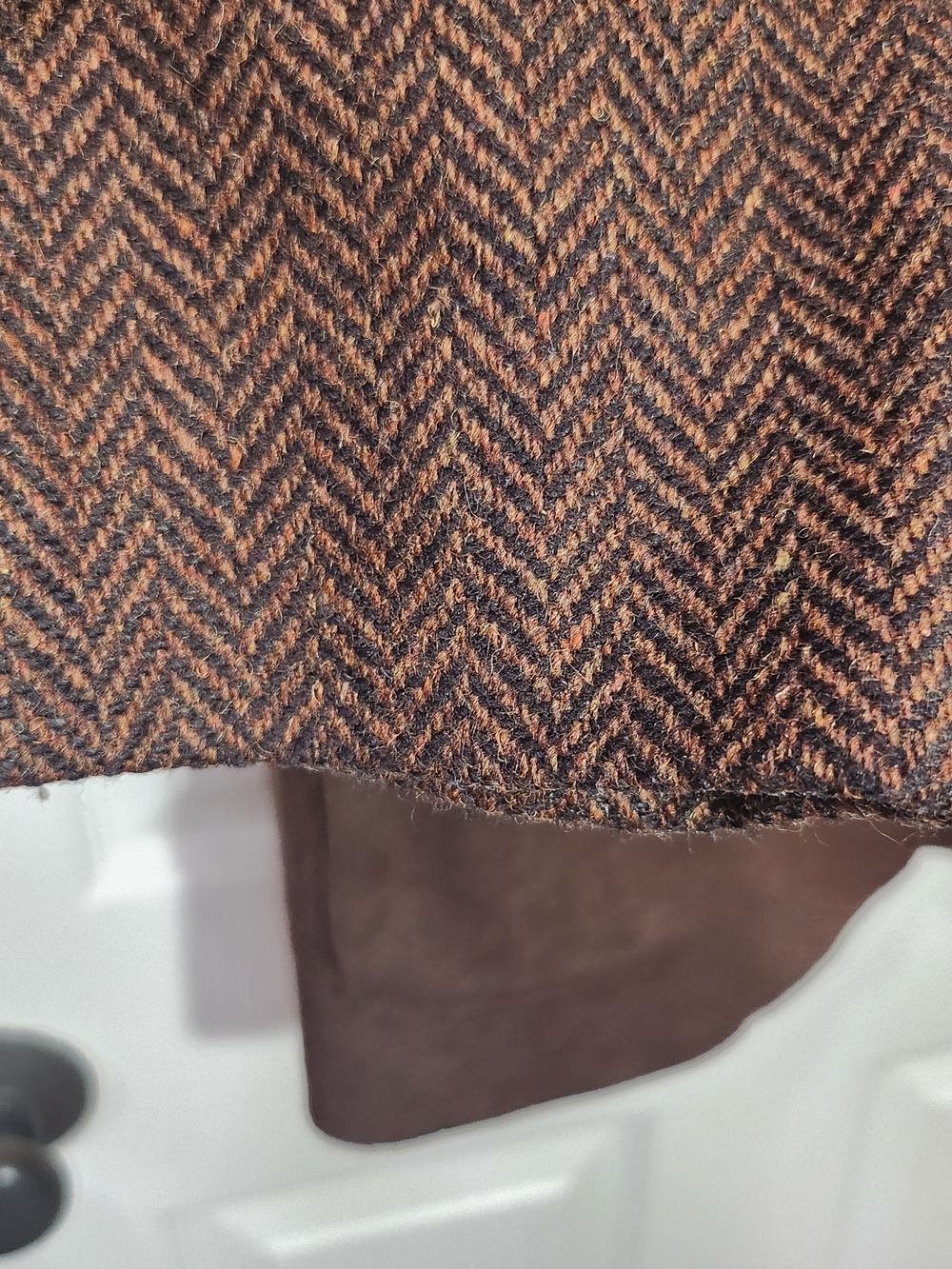 Vintage 90s Benetton Wool Herringbone Blazer Brown Size 6 Made In Italy - Picture 4 of 15